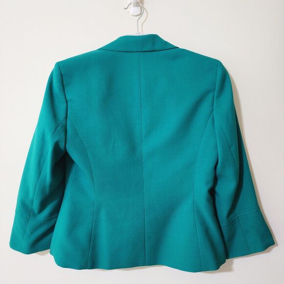 Le Suit Womens Single-Breasted Blazer Jacket 3/4 Sleeve Green Size 6 - Picture 3 of 12